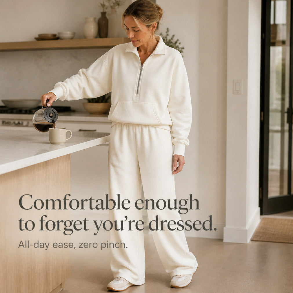 Fleece Half Zip Long Sleeve Matching Set