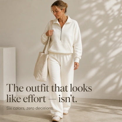 Fleece Half Zip Long Sleeve Matching Set