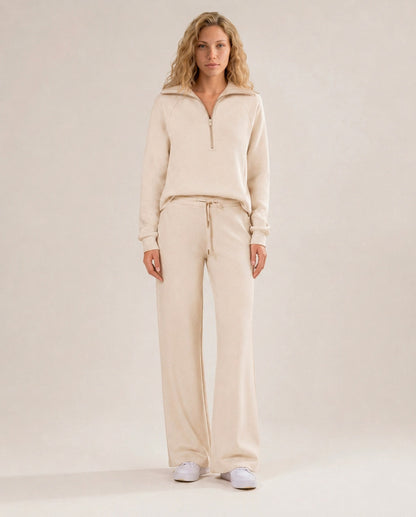 Fleece Half Zip Long Sleeve Matching Set