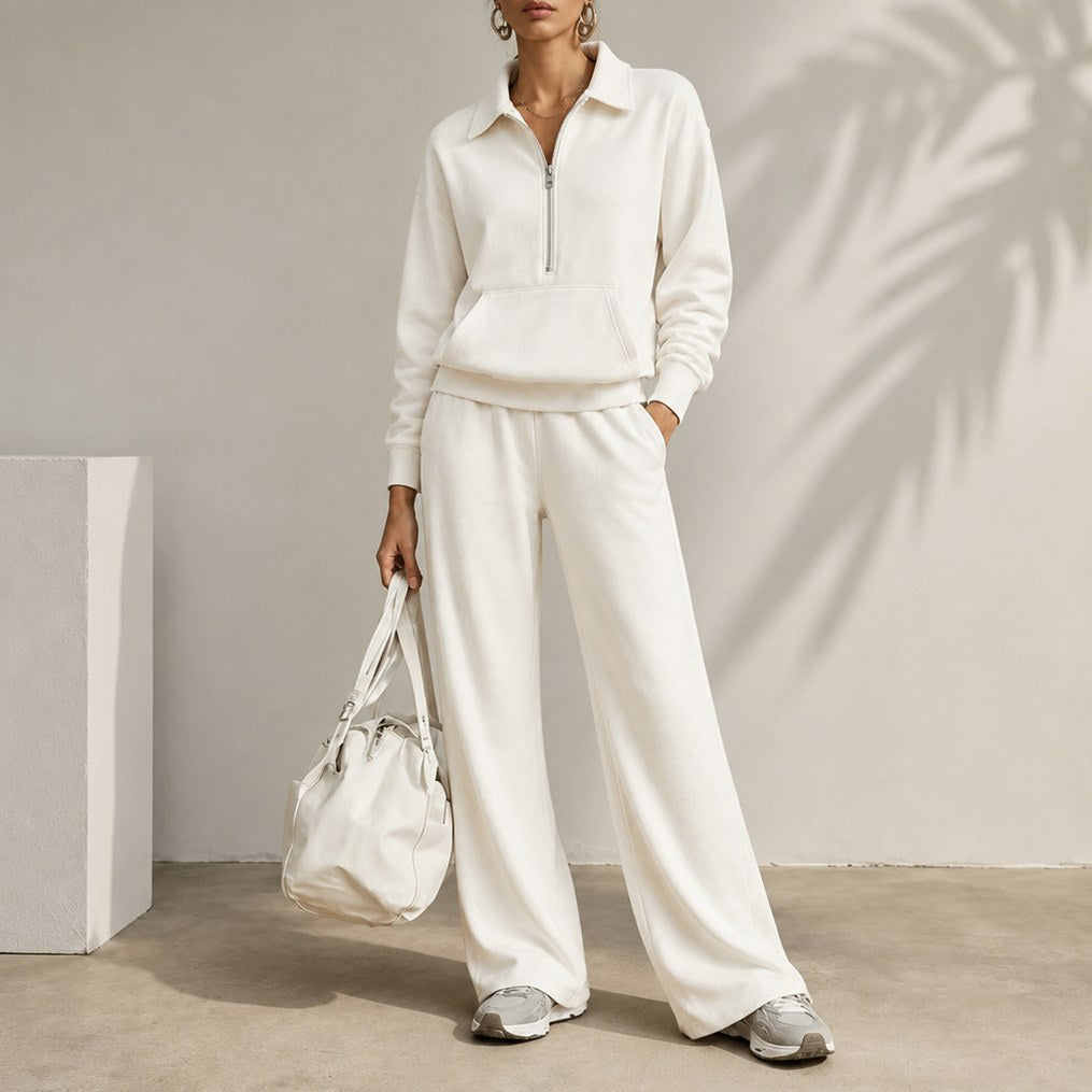 Fleece Half Zip Long Sleeve Matching Set