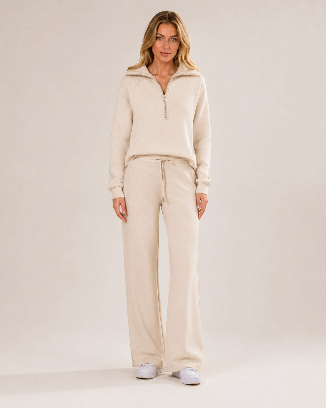 Fleece Half Zip Long Sleeve Matching Set