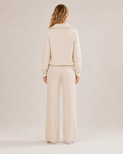 Fleece Half Zip Long Sleeve Matching Set