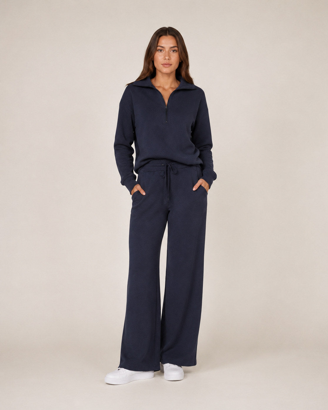 Fleece Half Zip Long Sleeve Matching Set