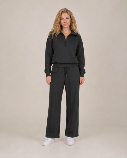 Fleece Half Zip Long Sleeve Matching Set