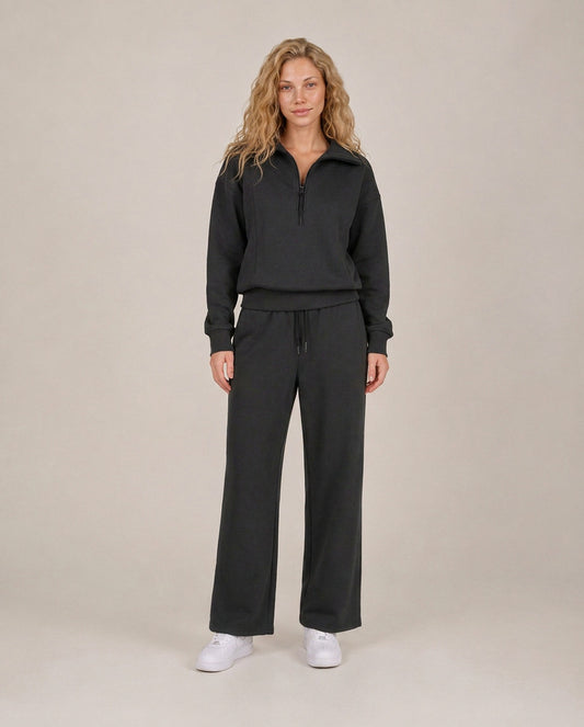 Fleece Half Zip Long Sleeve Matching Set