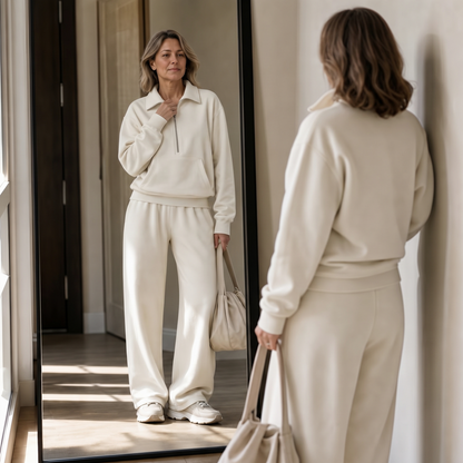 Fleece Half Zip Long Sleeve Matching Set