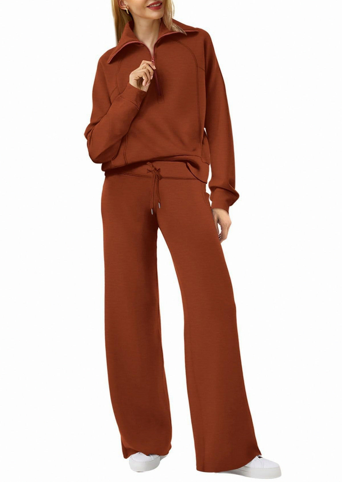 Fleece Half Zip Long Sleeve Matching Set