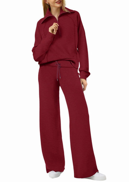 Fleece Half Zip Long Sleeve Matching Set