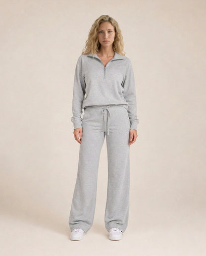 Fleece Half Zip Long Sleeve Matching Set