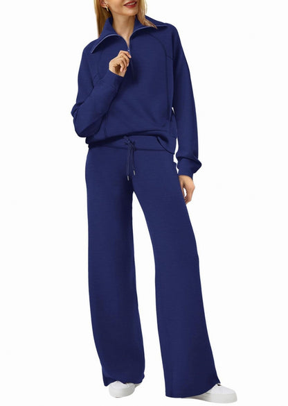 Fleece Half Zip Long Sleeve Matching Set