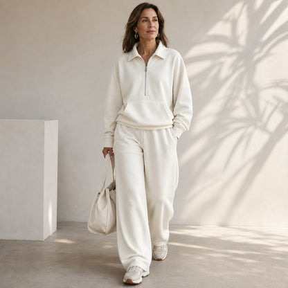 Fleece Half Zip Long Sleeve Matching Set