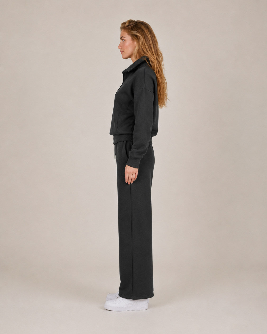 Fleece Half Zip Long Sleeve Matching Set