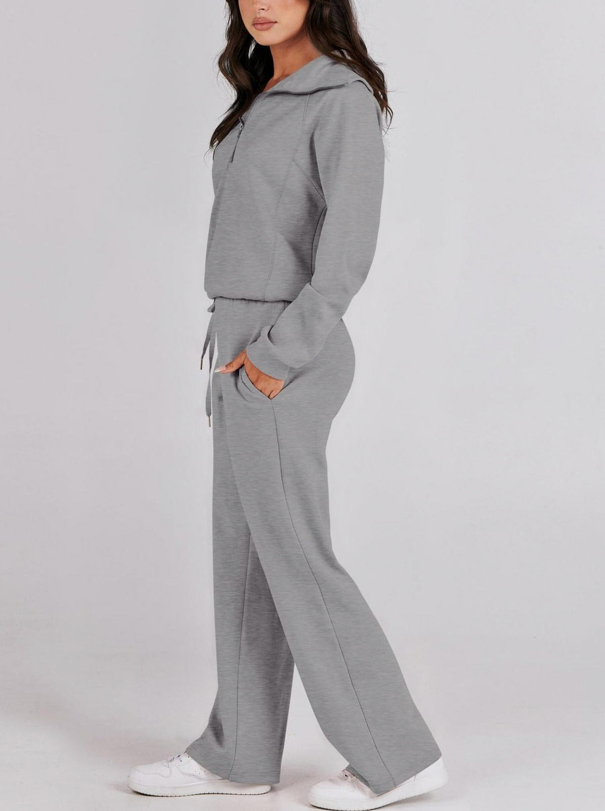 Fleece Half Zip Long Sleeve Matching Set