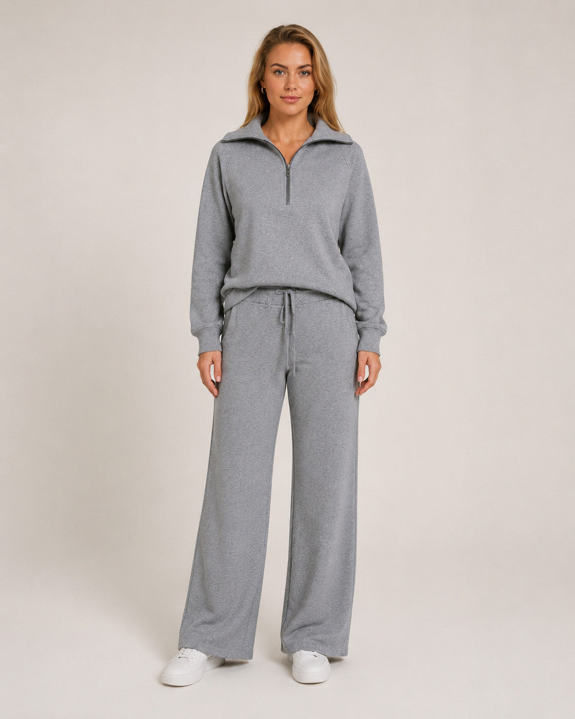 Fleece Half Zip Long Sleeve Matching Set