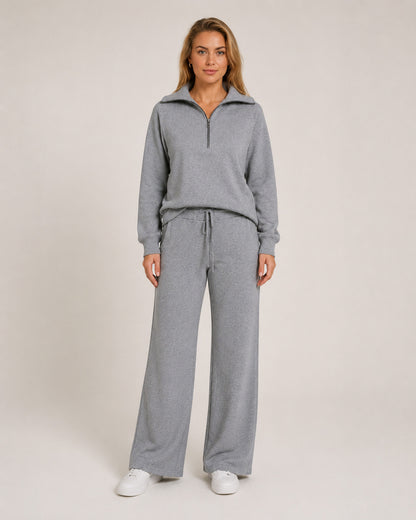 Fleece Half Zip Long Sleeve Matching Set