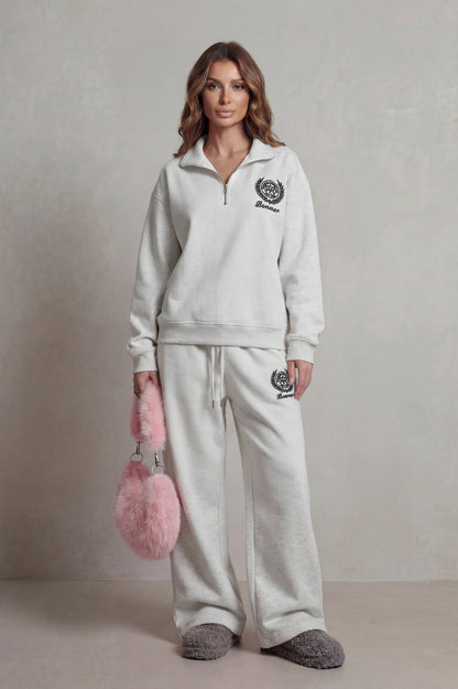 Fleece Half Zip Long Sleeve Two Piece Set