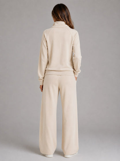 Fleece Half Zip Wide Leg Set