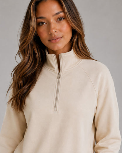 Fleece Half Zip Wide Leg Set