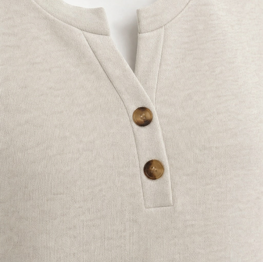 Fleece Henley Long Sleeve Matching Set
