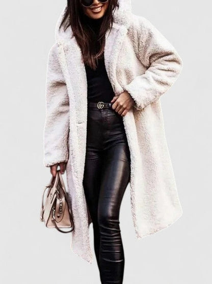 Fleece Long Sleeve Hooded Coat