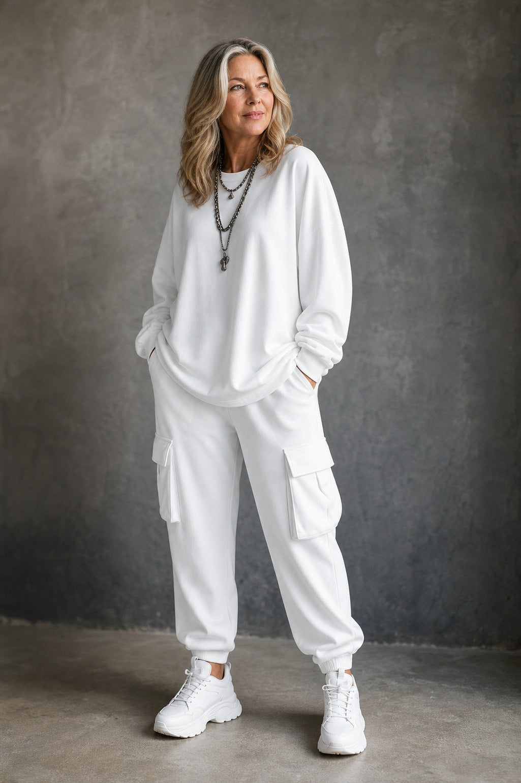 Fleece Oversized Long Sleeve Two Piece Set
