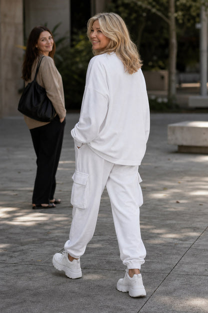 Fleece Oversized Long Sleeve Two Piece Set