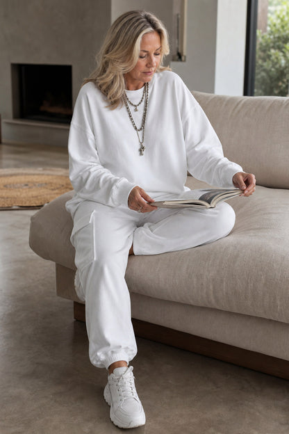 Fleece Oversized Long Sleeve Two Piece Set