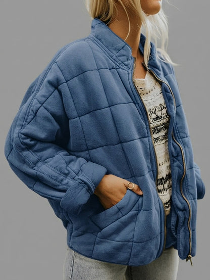 Fleece Quilted Zip Up Jacket