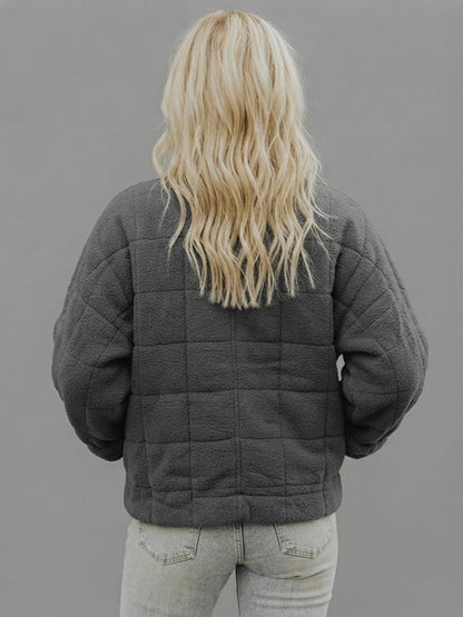 Fleece Quilted Zip Up Jacket