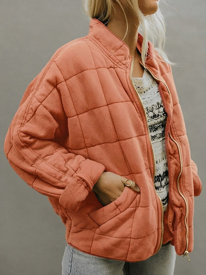 Fleece Quilted Zip Up Jacket