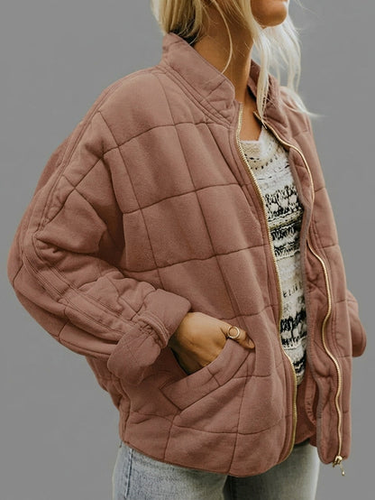 Fleece Quilted Zip Up Jacket
