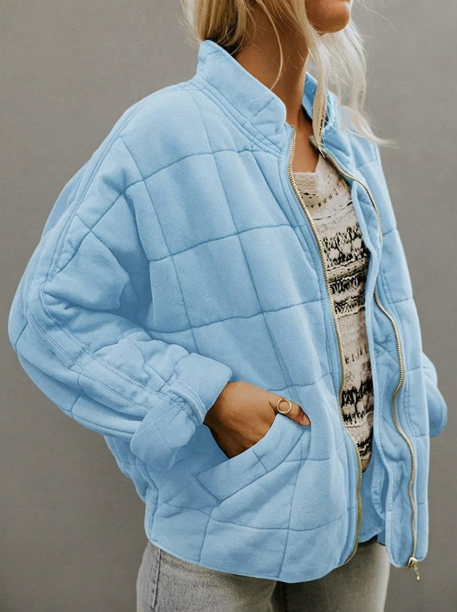 Fleece Quilted Zip Up Jacket