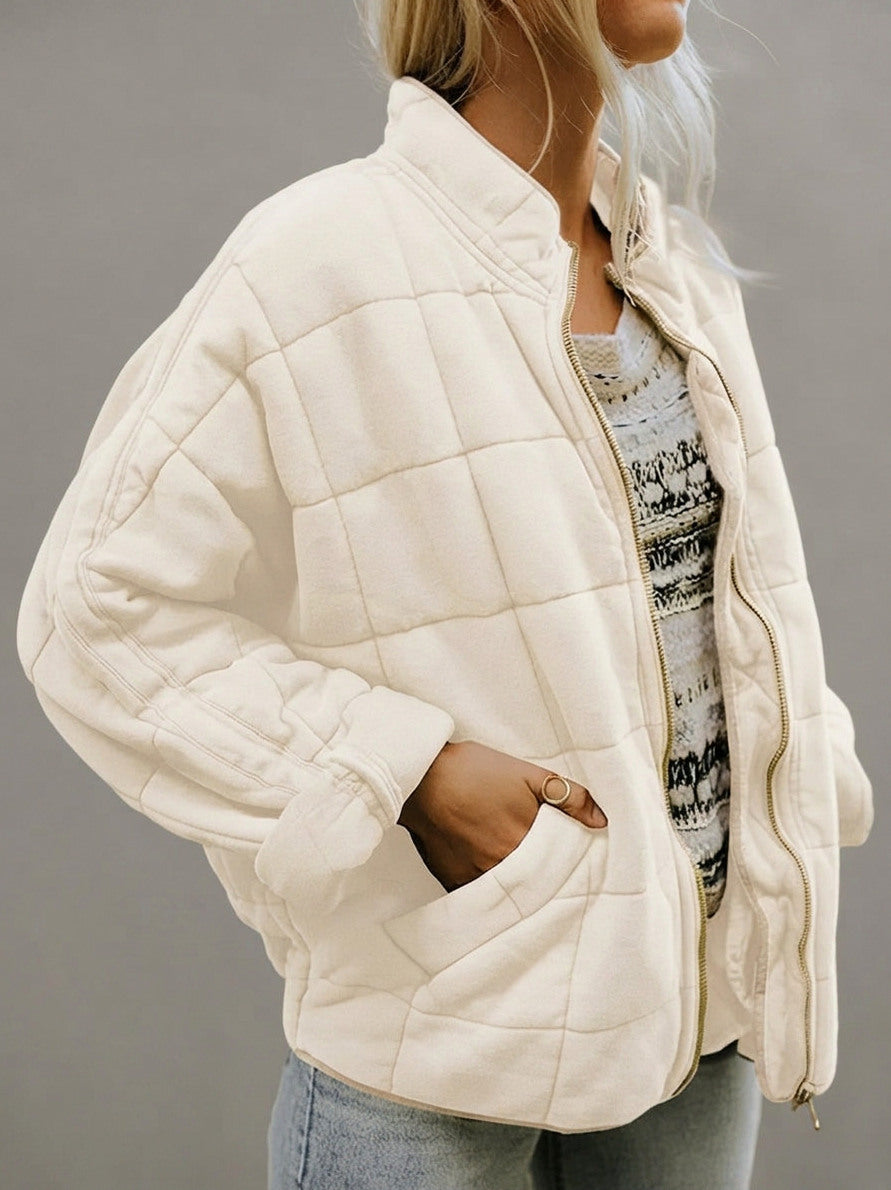 Fleece Quilted Zip Up Jacket