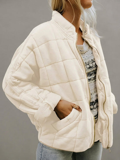 Fleece Quilted Zip Up Jacket