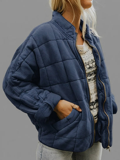 Fleece Quilted Zip Up Jacket
