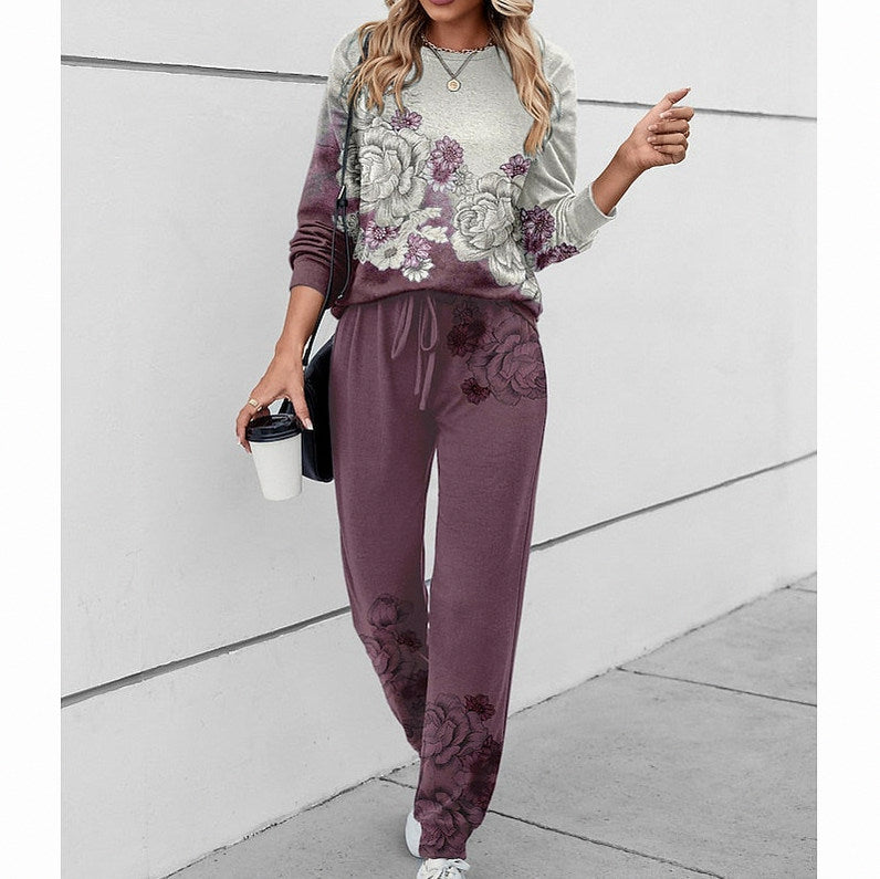 Floral Long Sleeve Two Piece Set