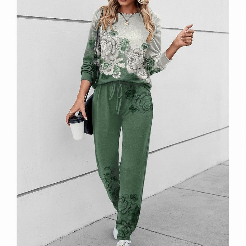 Floral Long Sleeve Two Piece Set