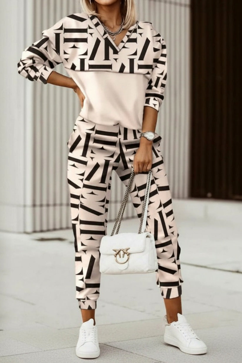 Geometric Long Sleeve Matching Set