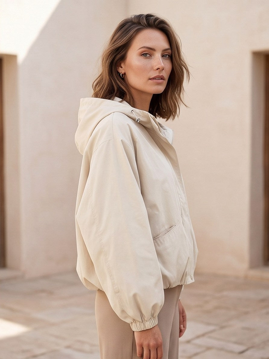 Hooded Button Front Jacket