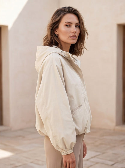 Hooded Button Front Jacket