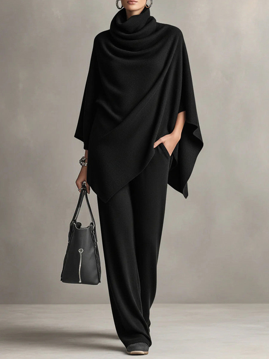 Knit Draped Cape Matching Set