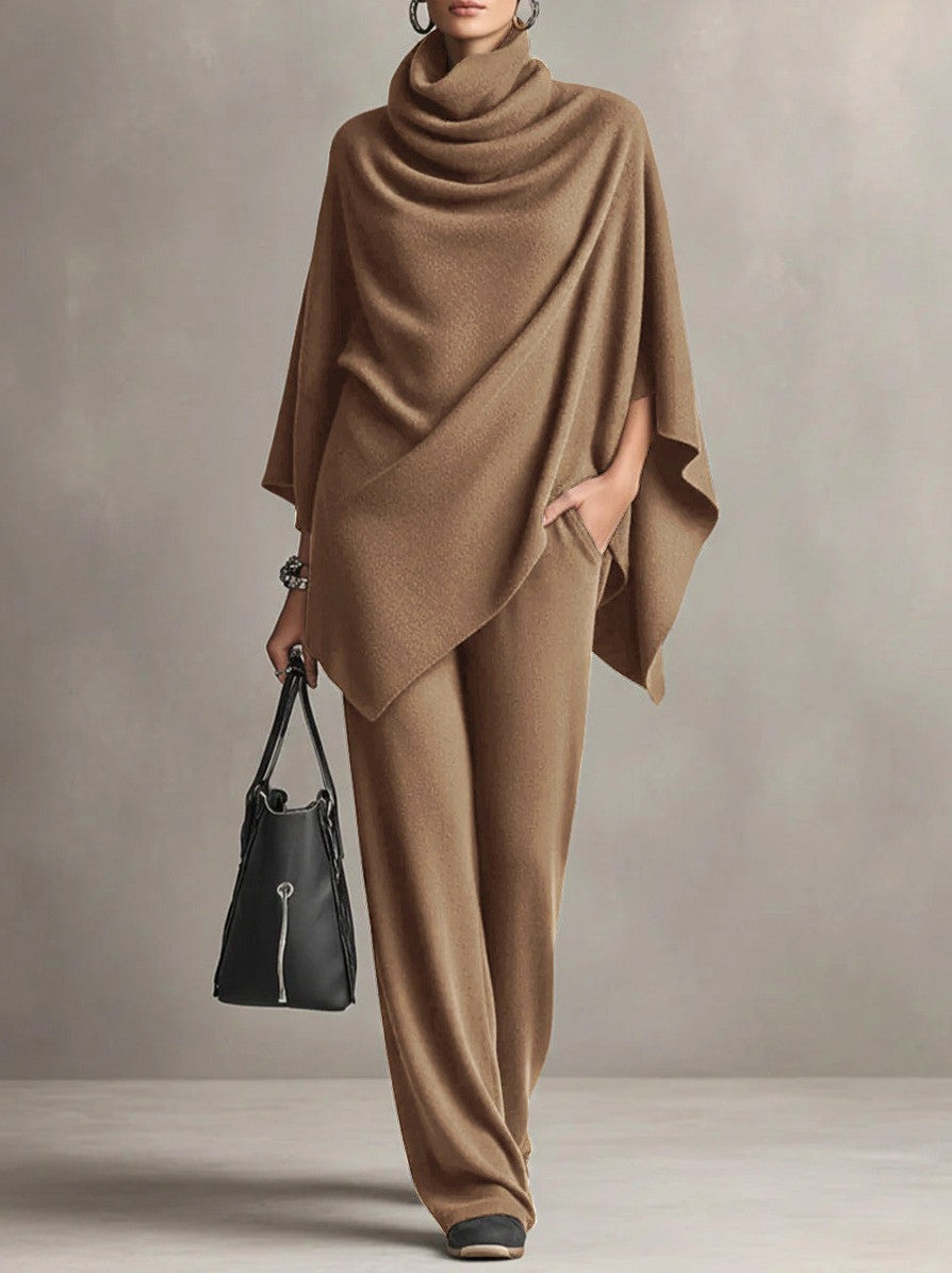 Knit Draped Cape Matching Set