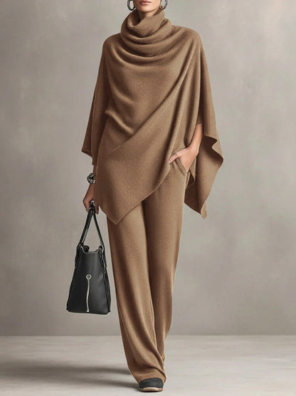 Knit Draped Cape Matching Set