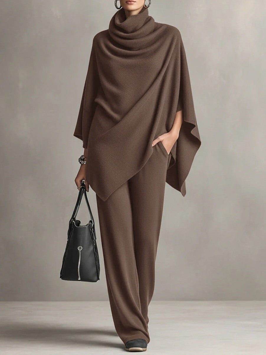 Knit Draped Cape Matching Set