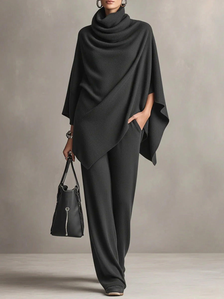 Knit Draped Cape Matching Set
