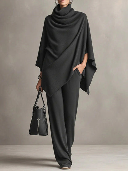 Knit Draped Cape Matching Set