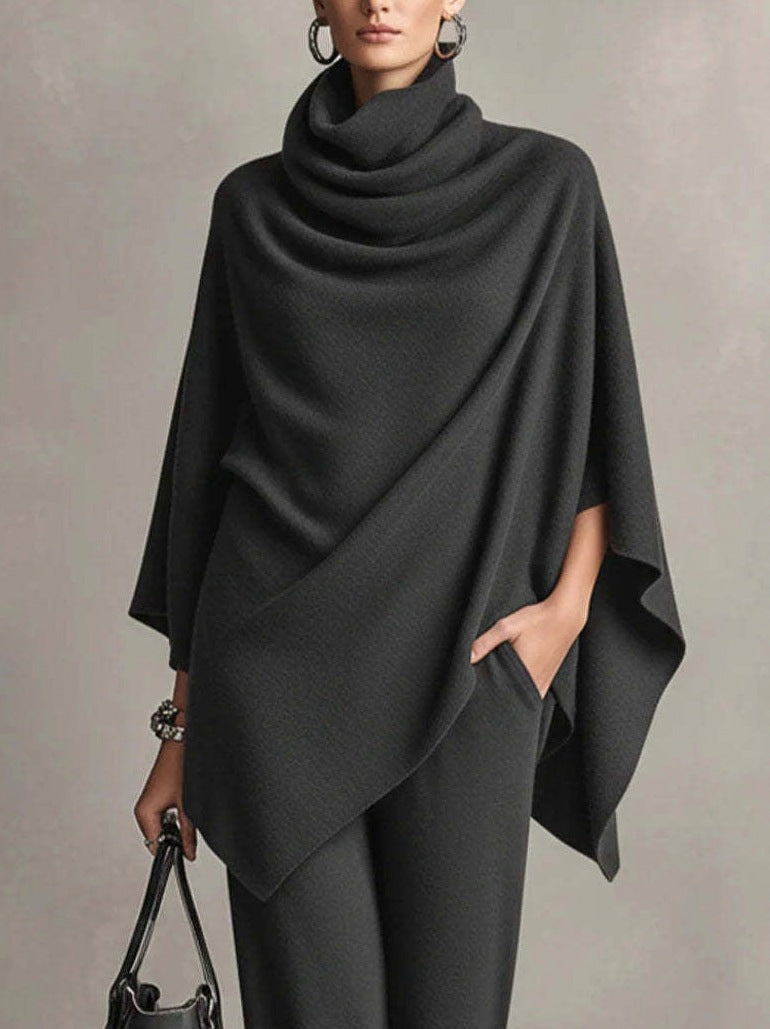 Knit Draped Cape Matching Set