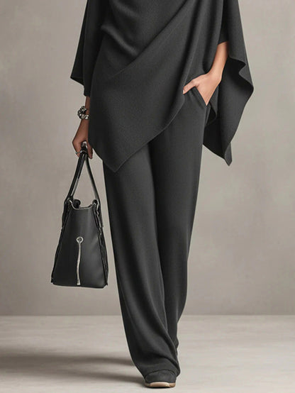 Knit Draped Cape Matching Set