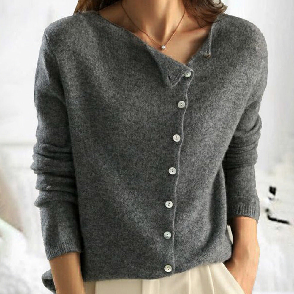 Knit Long Sleeve Button Front Cardigan