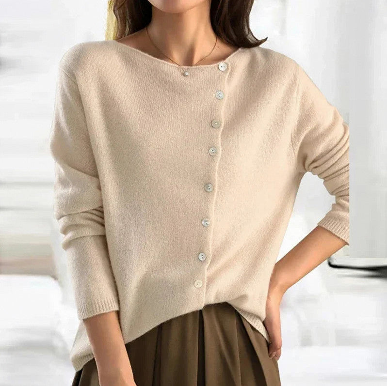 Knit Long Sleeve Button Front Cardigan